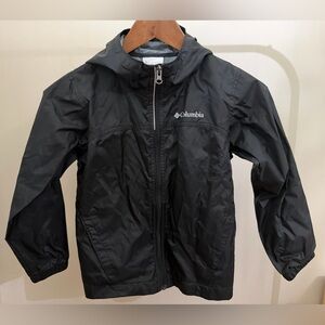 Columbia Kids Black Hooded windbreaker jacket